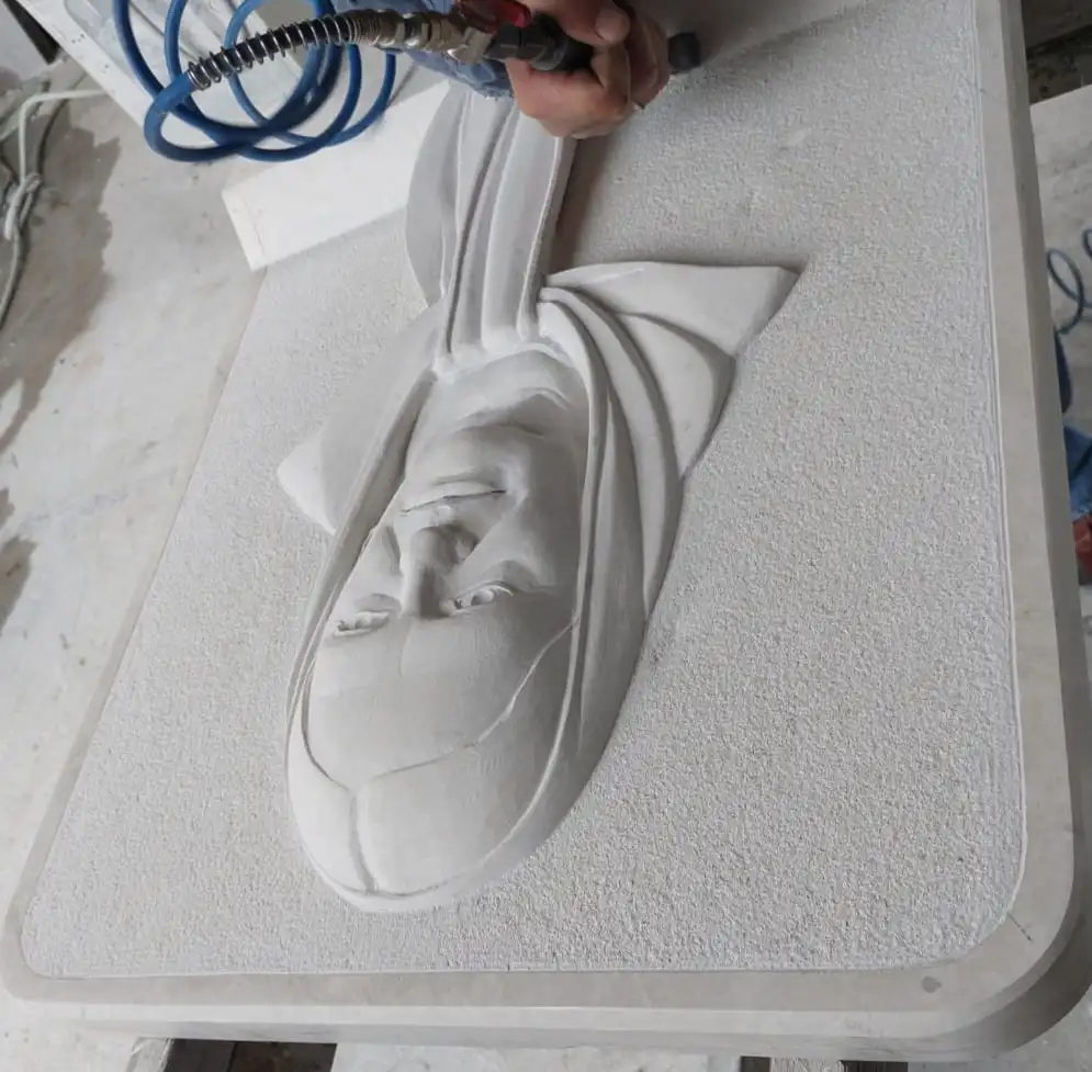 Portrait in stone relief